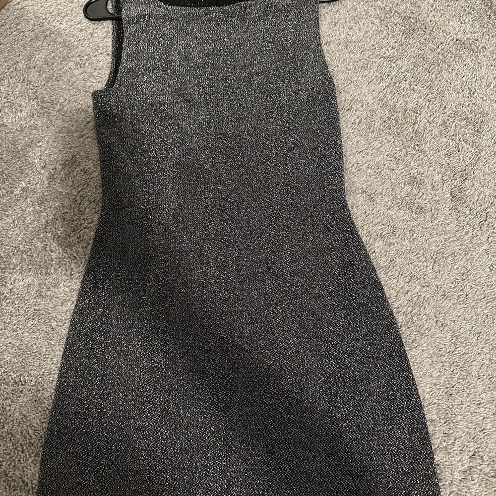 Reformation Shimmering Black Mini Dress